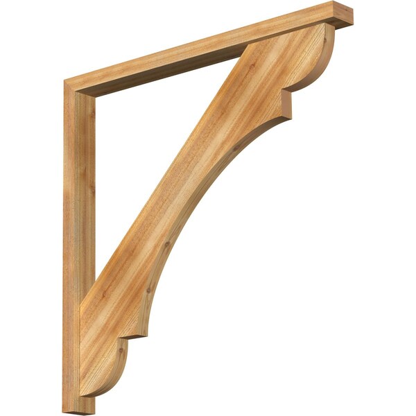 Ekena Millwork Olympic Block Rough Sawn Bracket w/ Offset Brace, Western Red Cedar, 4"W x 44"D x 44"H BKT0402X44X44OLY05RWR - main